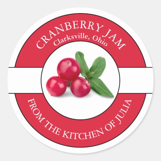 Cranberry Jam Label (Voorkant)
