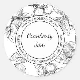 Cranberry Jam Sketch Modern label