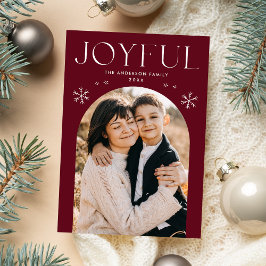 Cranberry Joyful Snowflake Arch Photo Feestdagenkaart