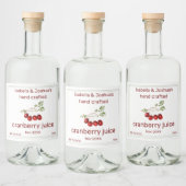 Cranberry Juice Homemade met liefde Likeurfles Etiket (Flessen)