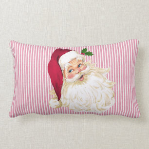 Cranberry Kerstman Rood & Wit Streep Kussen