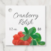 Cranberry Label Zelfgemaakte Condiment Jar Prijs (Voorkant)