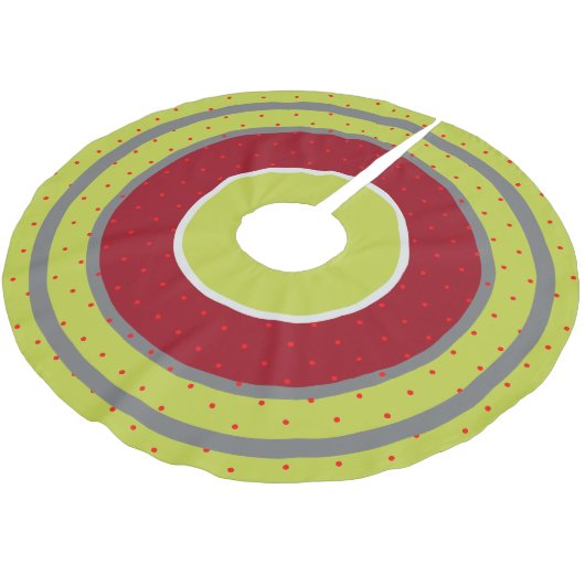 Cranberry Lime Stippenpatroon Kerstboom Rok (Gekanteld)