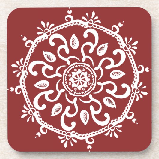 Cranberry Mandala Bier Onderzetter (Voorkant)