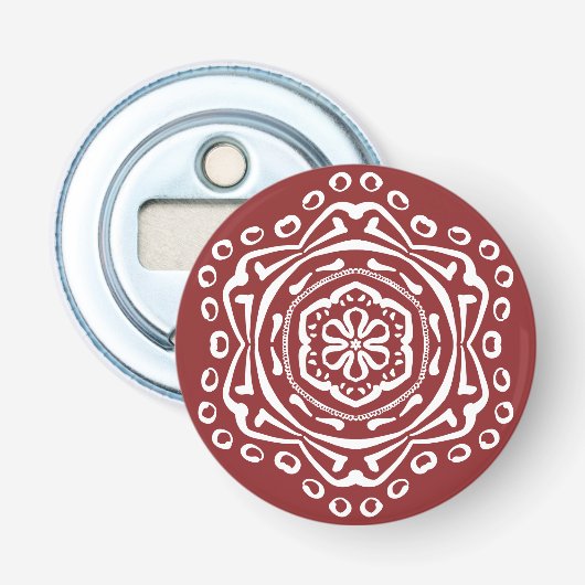 Cranberry Mandala Button Flesopener (Voorkant)