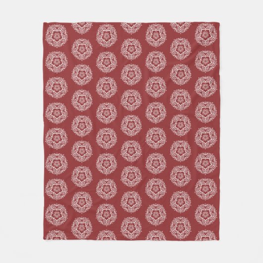 Cranberry Mandala Fleece Deken (Voorkant)