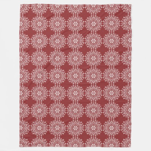 Cranberry Mandala Fleece Deken (Voorkant)