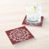 Cranberry Mandala Glazen Onderzetter (Schuin)
