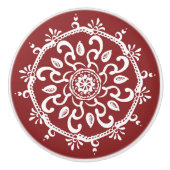 Cranberry Mandala Keramische Knop (Voorkant)