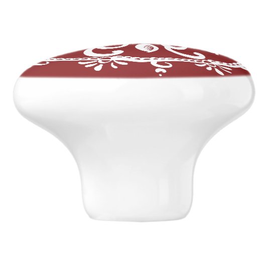 Cranberry Mandala Keramische Knop (Zijkant)