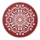 Cranberry Mandala Keramische Knop (Voorkant)