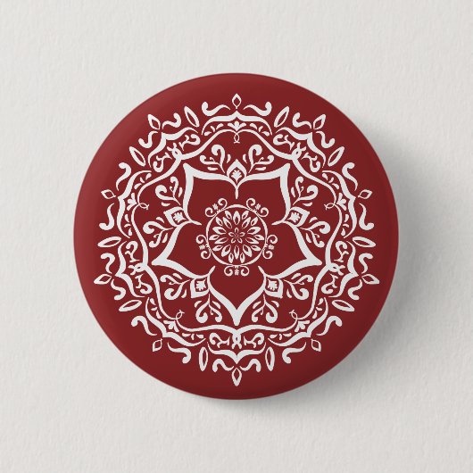 Cranberry Mandala Ronde Button 5,7 Cm (Voorkant)