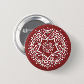 Cranberry Mandala Ronde Button 5,7 Cm (Voorkant /achterkant)