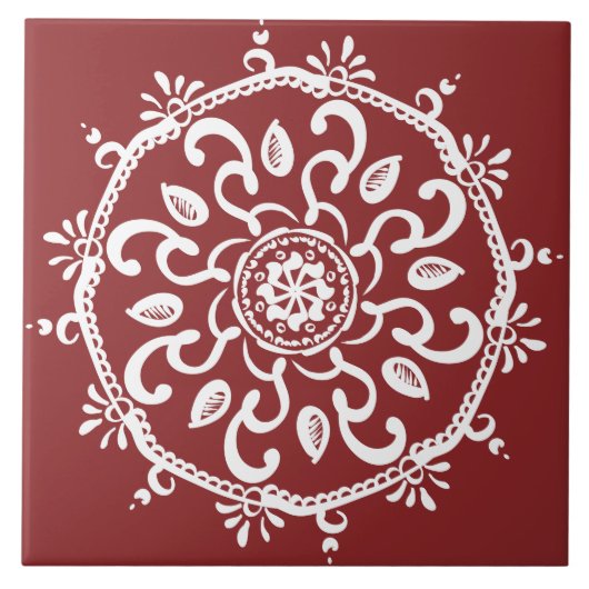 Cranberry Mandala Tegeltje (Voorkant)