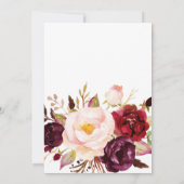 Cranberry Marsala Floral Bridal Shower Kaart (Achterkant)