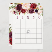 Cranberry Marsala Vrijgezellenfeest Bingo Cards Kaart (Voorkant / Achterkant)