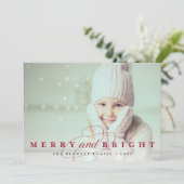 Cranberry | Merry & Bright Photo Feestdagenkaart (Staand voorkant)