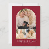 Cranberry minimalist Arch 3 Foto Feestdagenkaart (Voorkant)