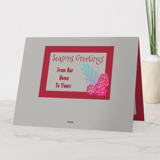 Cranberry Moderne Kerstmis Wenskaart Kaart (Achterkant)