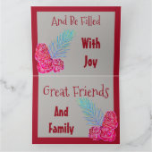 Cranberry Moderne Kerstmis Wenskaart Kaart (Binnen)