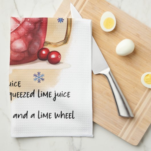 Cranberry Moscow Mule Recept Keukenhanddoek (Quarter Fold)