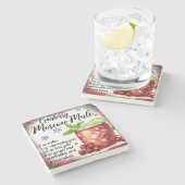 Cranberry Moscow Mule Recept Marmeren Onderzetter (Zijkant)