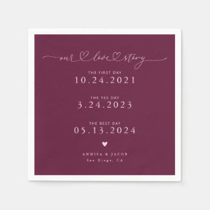 Cranberry ons liefdesverhaal script Hearts Wedding Servet