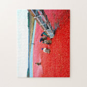 Cranberry-oogst New Jersey. Legpuzzel (Verticaal)