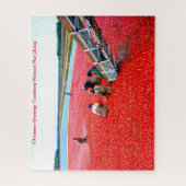 Cranberry-oogst New Jersey. Legpuzzel (Verticaal)