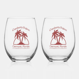 Cranberry Palms Steelvrije Wijn Glazen