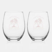 Cranberry Palms Stemless Wine Glasses Wijnglas Zonder Voet (Achterkant)