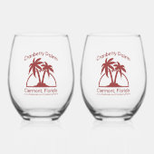 Cranberry Palms Stemless Wine Glasses Wijnglas Zonder Voet (Voorkant)