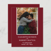 Cranberry Photo Wedding Save the Date (Voorkant / Achterkant)