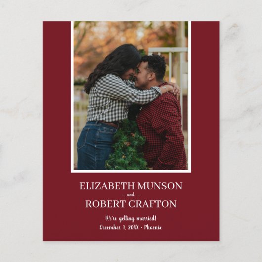 Cranberry Photo Wedding Save the Date (Voorkant)