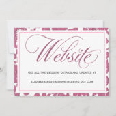 Cranberry Pink Lace Weddenschap Website Kaart (Voorkant)