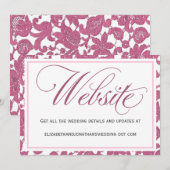 Cranberry Pink Lace Weddenschap Website Kaart (Voorkant / Achterkant)