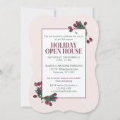 Cranberry Plum Elegant Botanical Holiday Kaart (Voorkant)