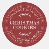 Cranberry Red Christmas Cookie Label (Voorkant)