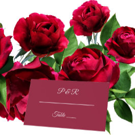 Cranberry Red Eenvoudig gestileerd script bruiloft Plaatskaartje