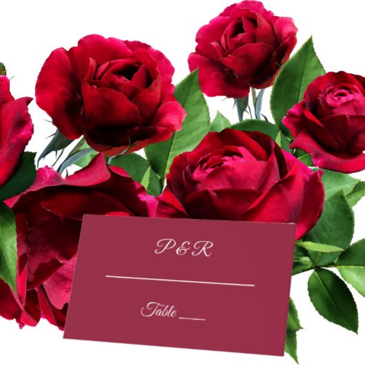 Cranberry Red Eenvoudig gestileerd script bruiloft Plaatskaartje