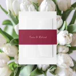 Cranberry Red Eenvoudige Gestileerde Naam Trouwen Uitnodigingen Wikkel