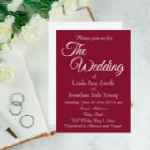 Cranberry Red Eenvoudige Stijl Trouwen Kaart