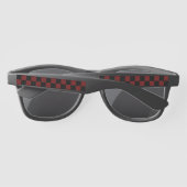 Cranberry Red en Black Checkerboard Patroon Zonnebrillen (Achterkant)