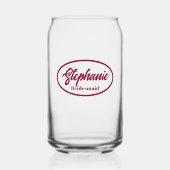 Cranberry Red gestileerde naam bruidsmeisje glas (Voorkant)