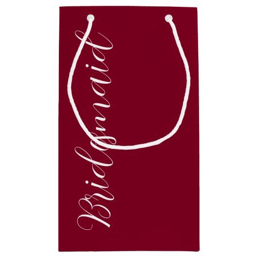 Cranberry Red gestileerde script bruiloft bruidsme Klein Cadeauzakje (Achterkant)