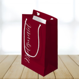 Cranberry Red gestileerde script bruiloft bruidsme Klein Cadeauzakje