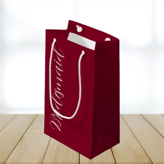 Cranberry Red gestileerde script bruiloft bruidsme Klein Cadeauzakje