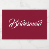 Cranberry Red gestileerde script bruiloft bruidsme Sparkling Wijnetiket (Enkel label)