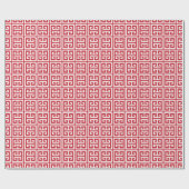 Cranberry Red Greek Key Patroon Cadeaupapier (Vlak)