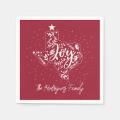 Cranberry Red Joy Holiday Leaves Texas Shape Servet (Voorkant)